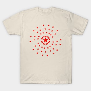 Stars pattern in Red T-Shirt